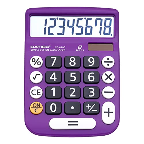CATIGA 8-Digit Solar-Powered Desktop Calculator