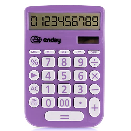 Purple 12-Digit Solar Powered Student Calculator