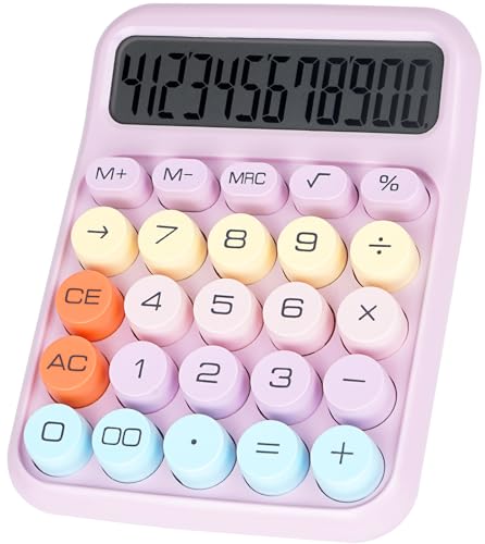 DANRONG Large Button Mechanical Switch Calculator - Pink