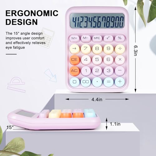 DANRONG Large Button Mechanical Switch Calculator - Pink