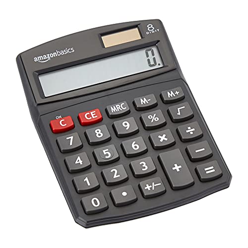 Compact Black 8-Digit Desktop Calculator