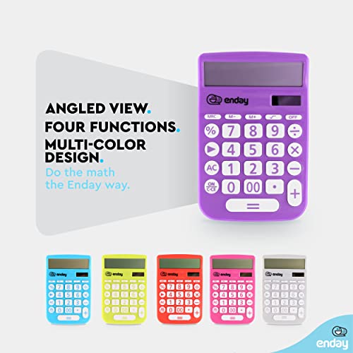 Purple 12-Digit Solar Powered Student Calculator