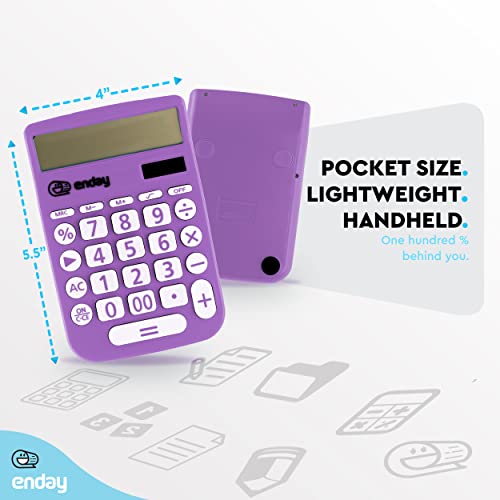 Purple 12-Digit Solar Powered Student Calculator