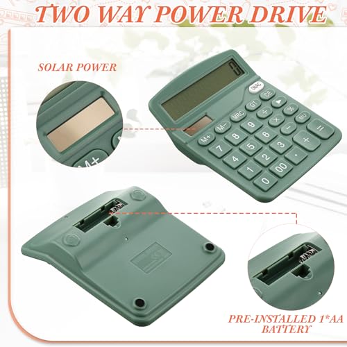 Copkim 12-Digit Dual Power Desktop Calculator Set