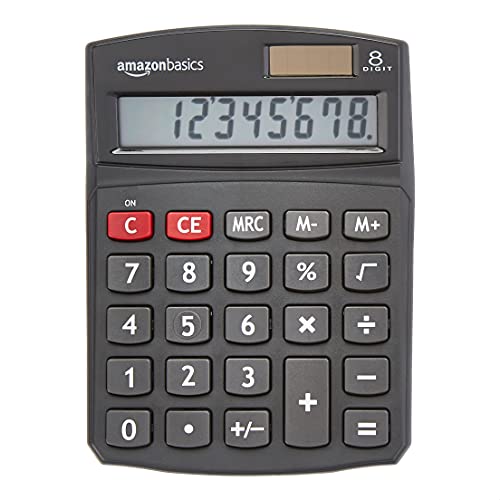 Compact Black 8-Digit Desktop Calculator