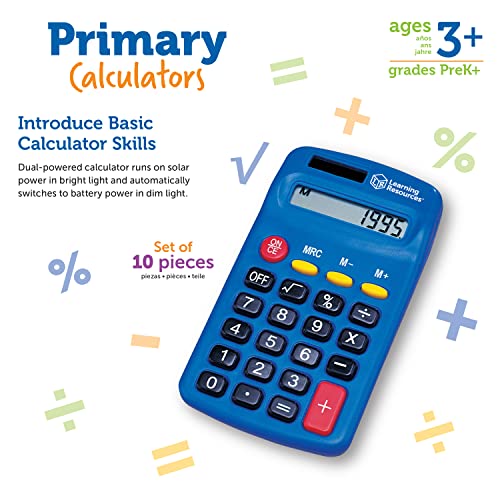 Solar-Powered Primary Calculator Set for Ages 3+