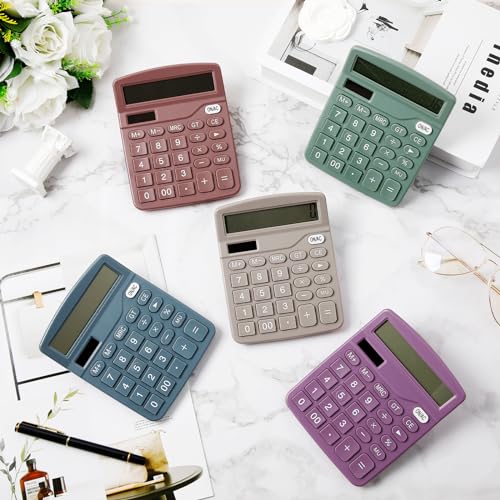Copkim 12-Digit Dual Power Desktop Calculator Set