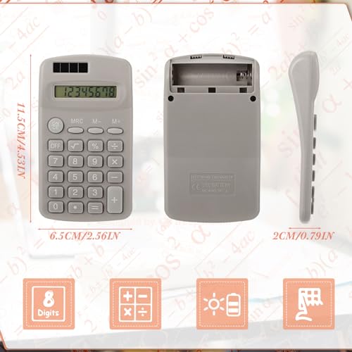 12-Pack Mini Solar Calculators for Classroom Use