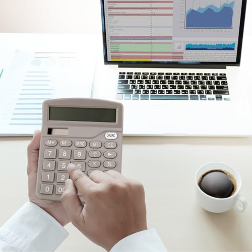 Copkim 12-Digit Dual Power Desktop Calculator Set