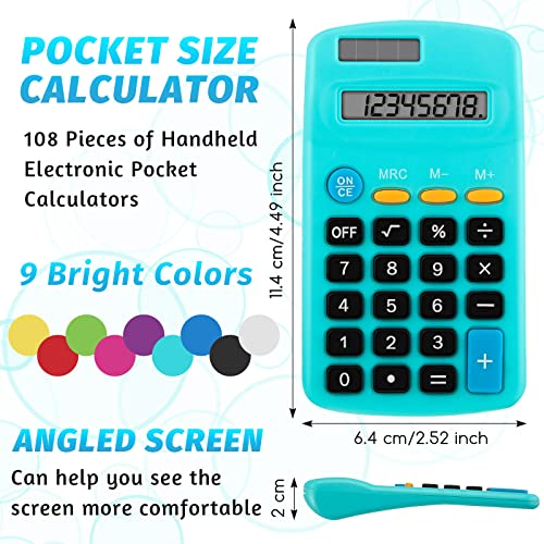 18-Piece Mini Solar Pocket Calculator Set for Students
