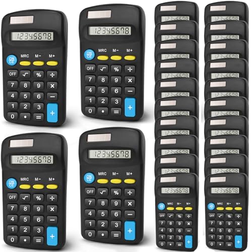 Bulexy Mini 24 Pack Basic Calculators for Students