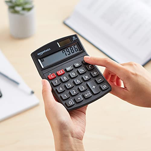 Compact Black 8-Digit Desktop Calculator