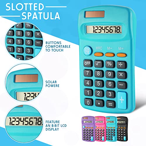 12 Pack Mini Calculators for Students - 8 Digit