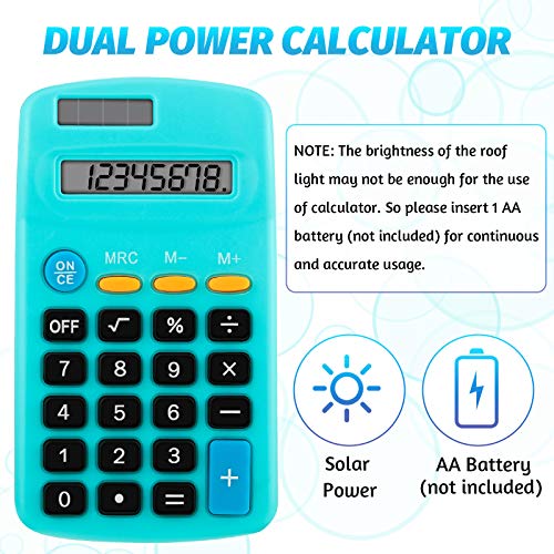18-Piece Mini Solar Pocket Calculator Set for Students