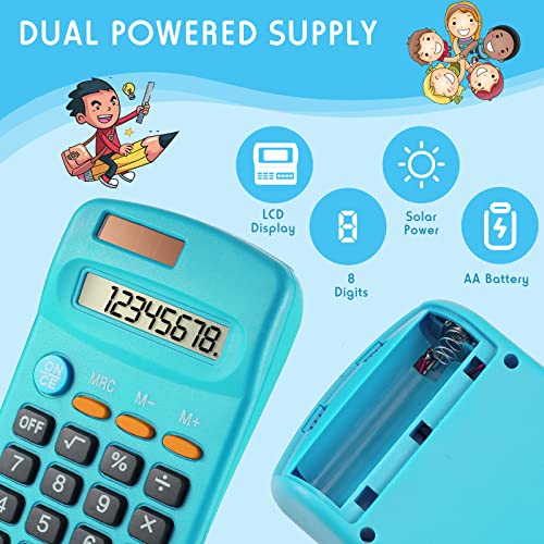 12 Pack Mini Calculators for Students - 8 Digit