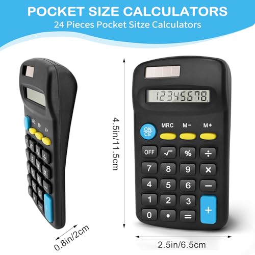 Bulexy Mini 24 Pack Basic Calculators for Students