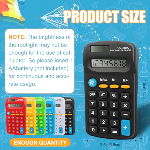 30-Pack Mini Pocket Calculators for Students