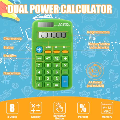 30-Pack Mini Pocket Calculators for Students