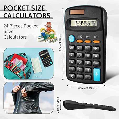 24-Piece Mini Pocket Calculators for Students