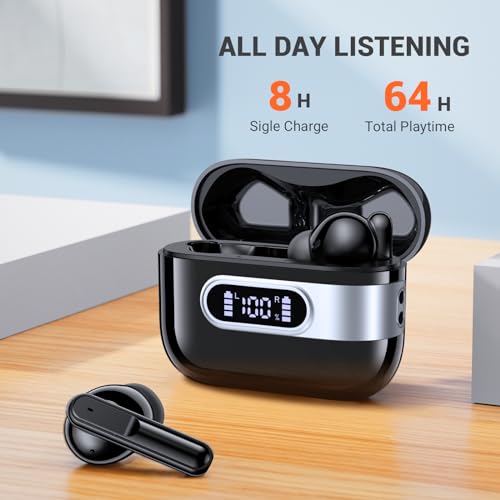 Occiam Bluetooth 5.3 Wireless Earbuds - 64H Playtime