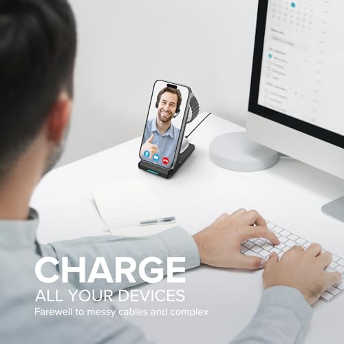 3-in-1 Fast Wireless Charging Station - Black