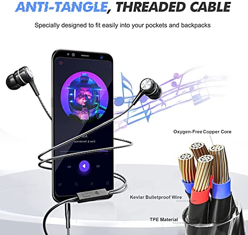 5-Pack Wired Earbuds with Microphone and Bass