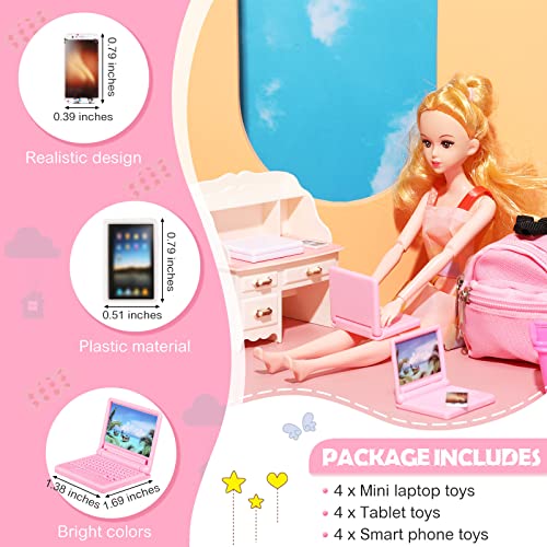 Mini Dollhouse Laptop Tablet Smartphone 4-Pack Set