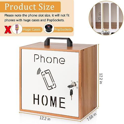 Wooden 33-Slot Cell Phone Holder for Classroom