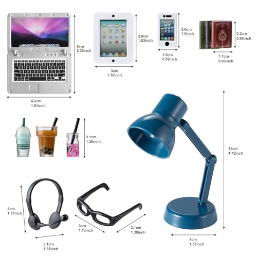 Miniature Laptop and Accessories Set for Dolls