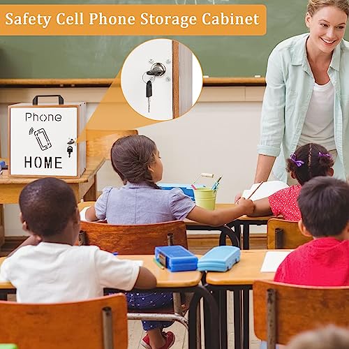 Wooden 33-Slot Cell Phone Holder for Classroom