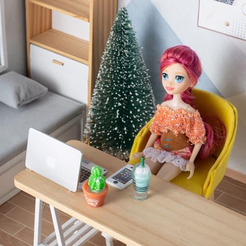 Miniature Laptop and Accessories Set for Dolls