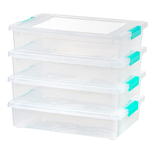 IRIS USA 6 Qt. Stackable Storage Bins - 4 Pack