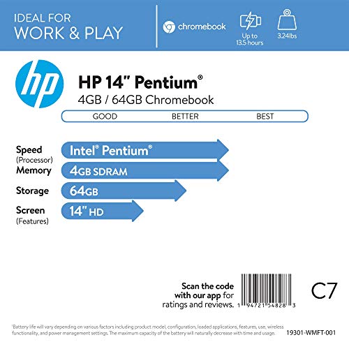 HP 14-inch Chromebook with Intel Celeron Processor
