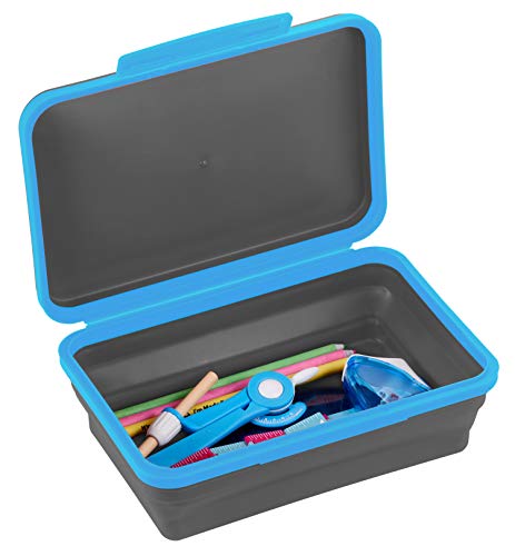 Academic Flexi Storage Box - Collapsible Pencil Case, Blue/Black