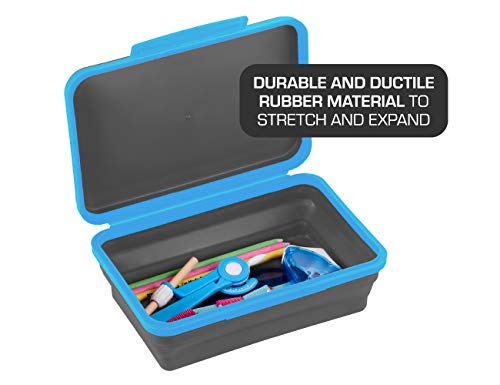 Academic Flexi Storage Box - Collapsible Pencil Case, Blue/Black