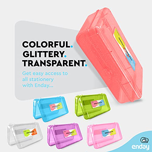 Enday Snap Closure Plastic Pencil Box - Red