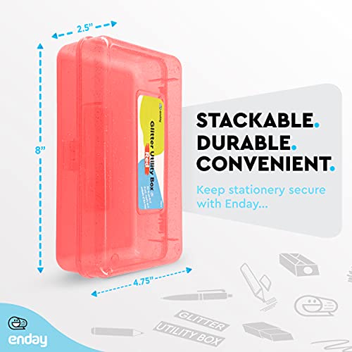 Enday Snap Closure Plastic Pencil Box - Red