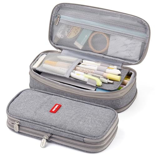 EASTHILL Large Capacity Pencil Case Organizer (Gray)