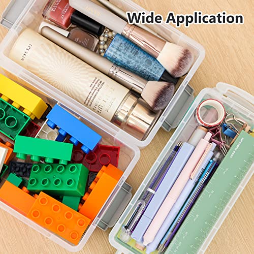 5 Pack Clear Stackable Plastic Pencil Boxes
