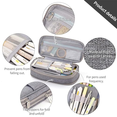 EASTHILL Large Capacity Pencil Case Organizer (Gray)