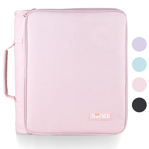 Pink Zip Binder Bag with Expanding File Organizer