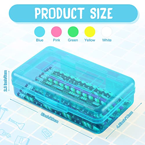 Bulk Clear Plastic Pencil Boxes - 10 Pack