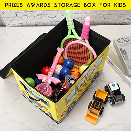Sweetude 2-Pack Foldable School Bus Treasure Boxes
