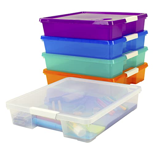 Storex Assorted Project Boxes, Plastic, 5-Pack