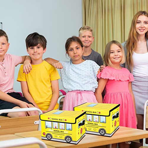 Sweetude 2-Pack Foldable School Bus Treasure Boxes