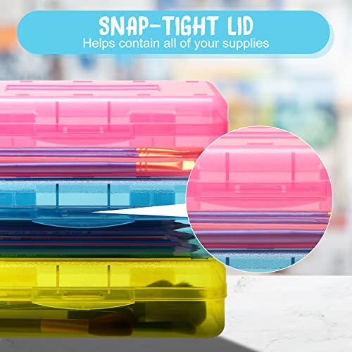 Bulk Clear Plastic Pencil Boxes - 10 Pack