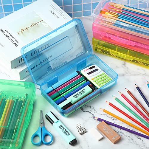 Bulk Clear Plastic Pencil Boxes - 10 Pack