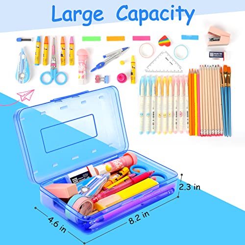 Soez Blue Clear Pencil Box with Stickers