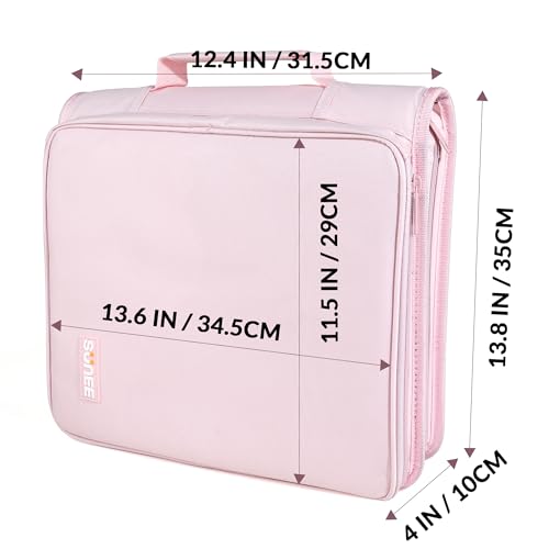 Pink Zip Binder Bag with Expanding File Organizer