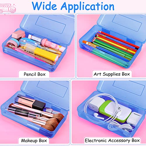 Soez Blue Clear Pencil Box with Stickers